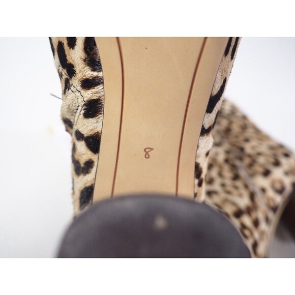 Sam Edelman Tan Animal Print Dyed Cow Fur Corra Ankle Boots W/ Block Heel, Sz 8 - Picture 9 of 13